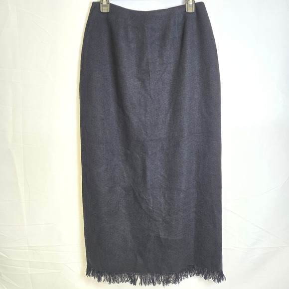 Coffee Bean Dresses & Skirts - Coffee Bean J. London Wool Blend Skirt Fringe Hem Size 8 Style 341 Retro New